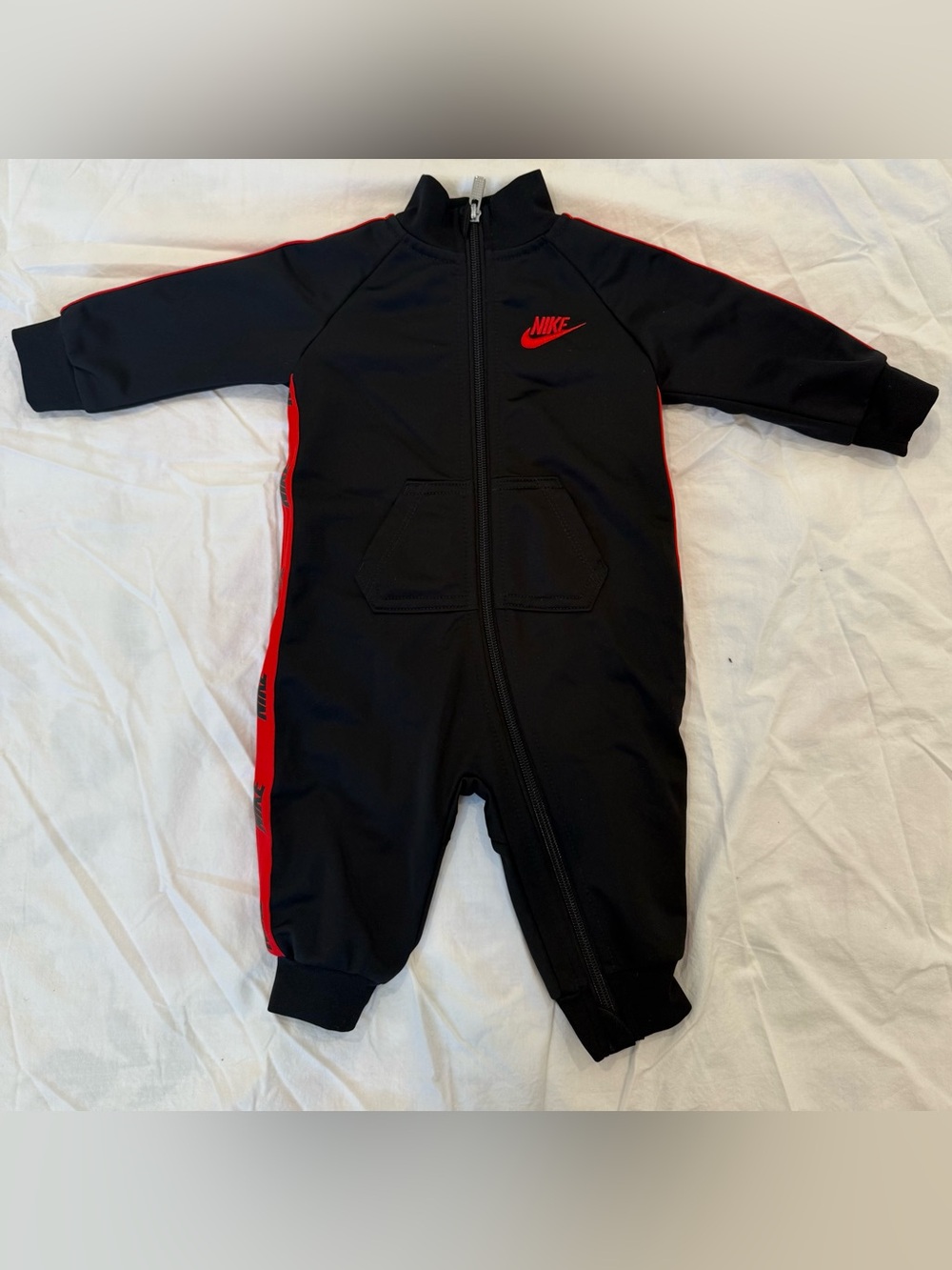 Nike Baby 6M Black & Red Full Zip Coverall / Tracksuit One Piece